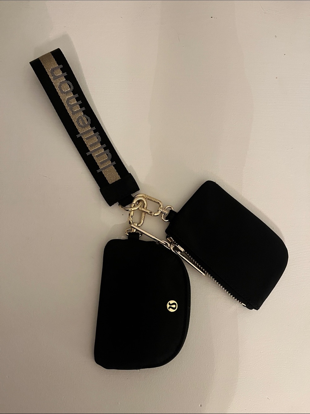 Lululemon Black and Gold Key Chain Wallet